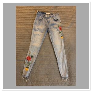 Gorgeous floral denim jeans